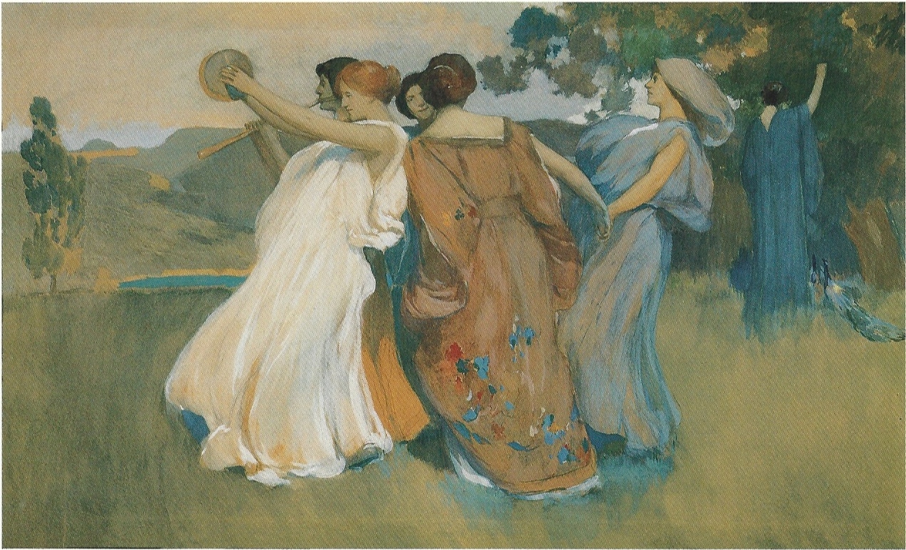 Dancing Girls #4_1916_Arthur F. Mathews (1860-1945)-1